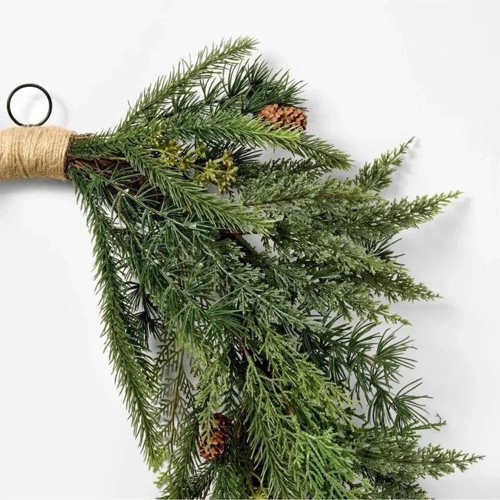 Draping Cedar Holiday Artificial Wreath - Threshold designed with Studio McGee